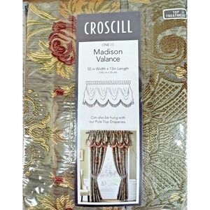 Croscill Madison Valance 55x13 Floral Jacquard Swag Top Treatment Adelia Multi